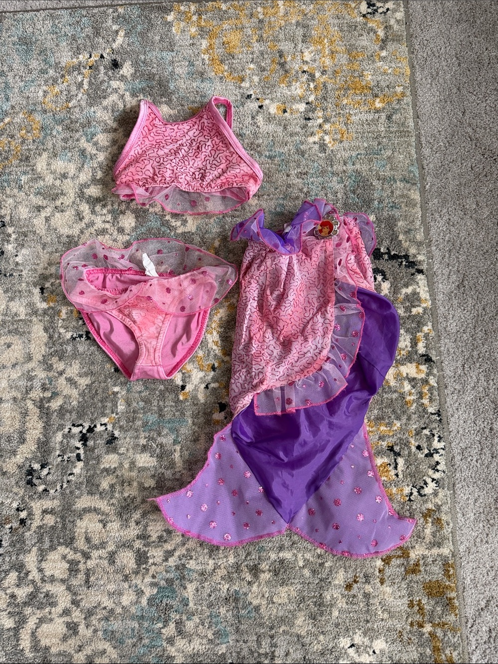 Disney Cruise Line Ariel Pink & Purple Girls' Mermaid Costume Set - 3pc